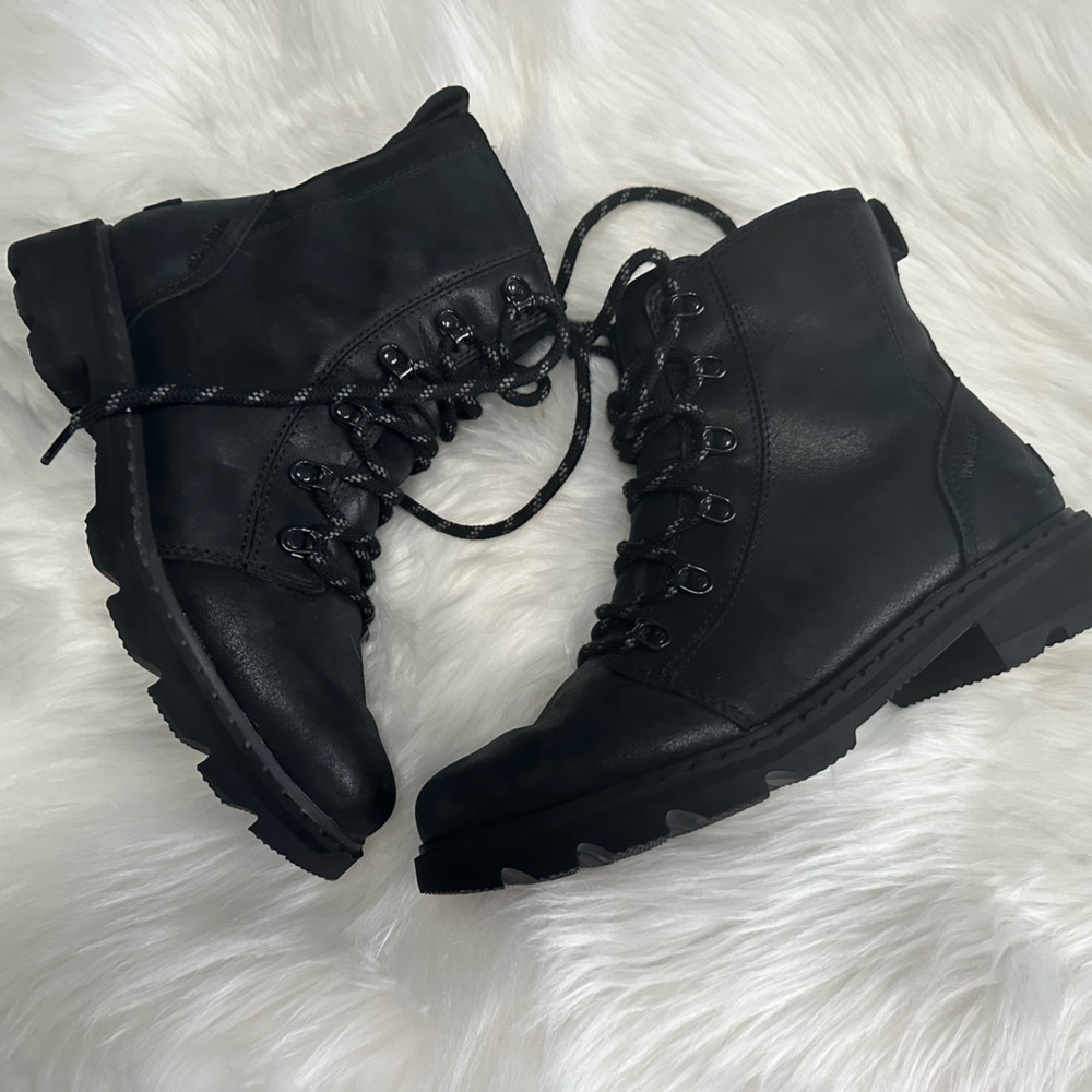 Sorel Womens Lennon Lace Black Boot Size 9